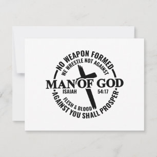 Man of God, No Weapon Formed Against Me Shall Pros Holiday Card