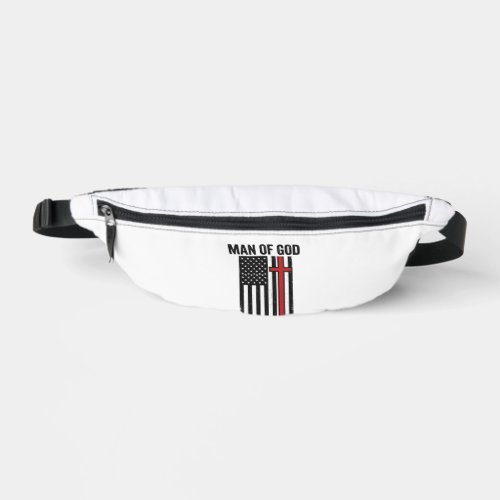 Man of God Patriotic Cross Christian Shirt Design_ Fanny Pack