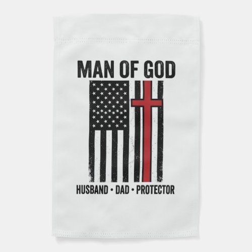 Man of God Patriotic Cross Christian Shirt Design_ Garden Flag