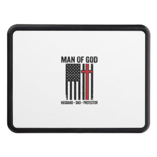 Man of God Patriotic Cross Christian Shirt Design_ Hitch Cover