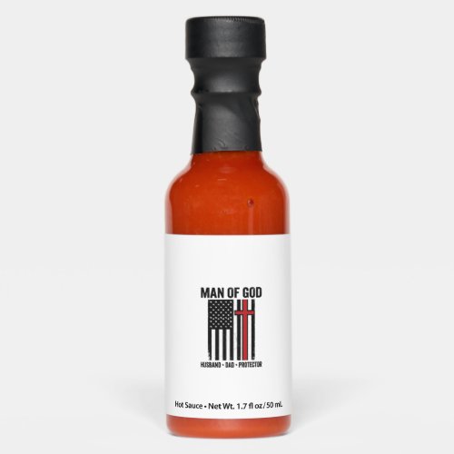 Man of God Patriotic Cross Christian Shirt Design_ Hot Sauces