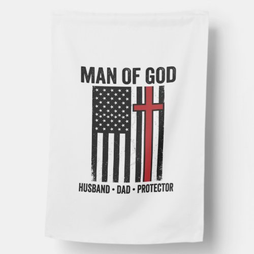 Man of God Patriotic Cross Christian Shirt Design_ House Flag