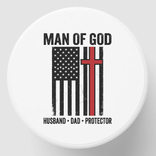 Man of God Patriotic Cross Christian Shirt Design_ Mini Candle Favors