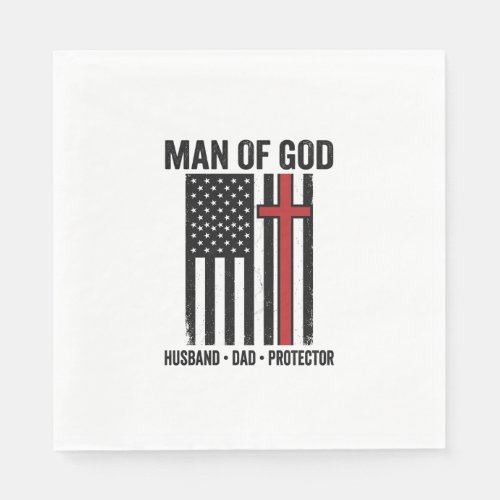 Man of God Patriotic Cross Christian Shirt Design_ Napkins