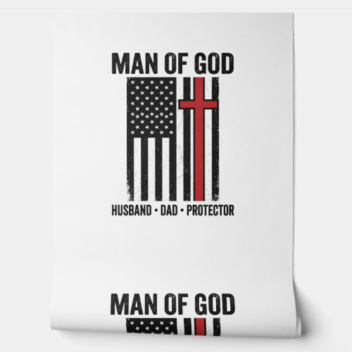 Man of God Patriotic Cross Christian Shirt Design_ Wallpaper