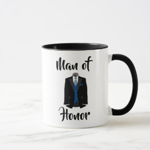 Man of Honor Blue Tuxedo Wedding Coffee Mug
