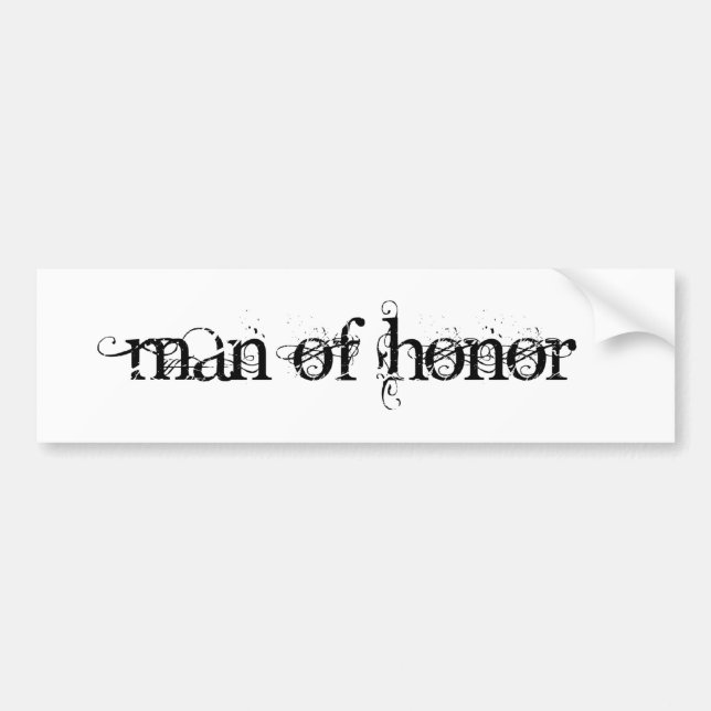 Man of Honor Bumper Sticker (Front)