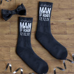Man of Honor Gift Bridal Party Black Wedding Socks<br><div class="desc">Which Man of Honor would not love a pair of special black socks as thank you gift? I don't know anyone that wouldn't. Add his name and your wedding date and get ready for the look of joy on his face.</div>