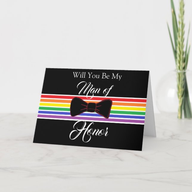 Man of Honor Proposal Wedding Party Card (Front)