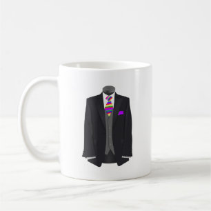 Man of Honor Rainbow Tie Tuxedo Wedding Coffee Mug
