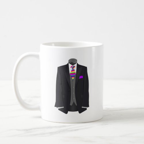 Man of Honor Rainbow Tie  Tuxedo Wedding Coffee Mug