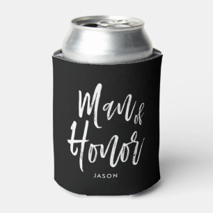 Man of Honor Script Style Custom Wedding Can Cooler