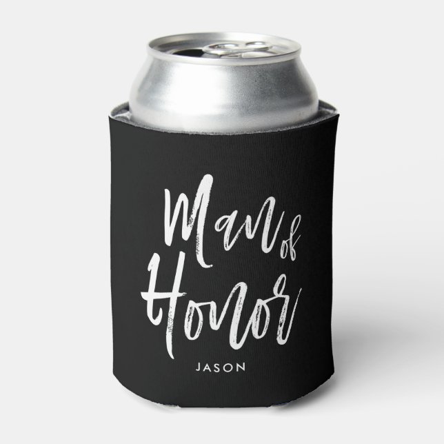Man of Honor | Script Style Custom Wedding Can Cooler (Can Front)