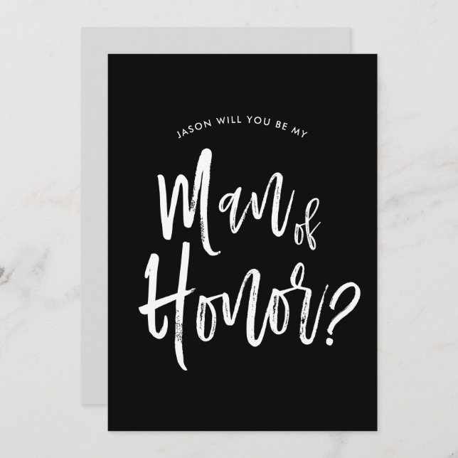 Man of Honor | Script Style Custom Wedding Invitation (Front/Back)