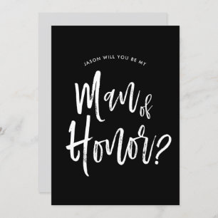 Man of Honor   Script Style Custom Wedding Invitation
