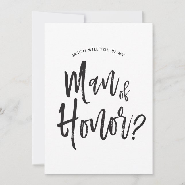 Man of Honor | Script Style Custom Wedding Invitation (Front)