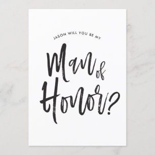 Man of Honor   Script Style Custom Wedding Invitation