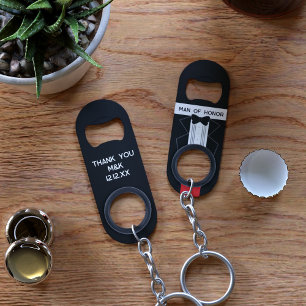 Man of Honor Tuxedo Wedding Keychain Bottle Opener