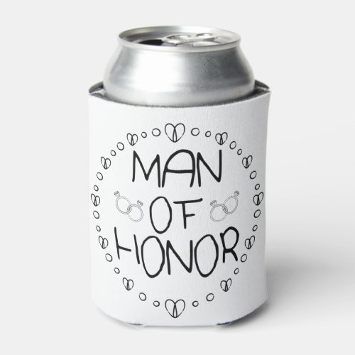 Man Of Honor Wedding Can Cooler