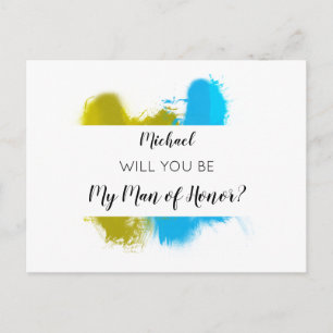 Man of Honor Will You be Proposal Invitation Postcard