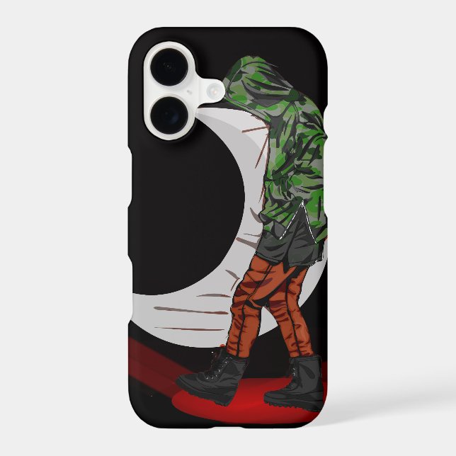 man of moon iphone case (Back)