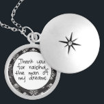 Man of My Dreams Necklace<br><div class="desc">A necklace that is perfect to give the new mother-in-law from the bride. Image is in black and white and says "Thank you for raising the man of my dreams". Choose necklace in design of your choice. If a different color of image is desired please feel free to contact me....</div>