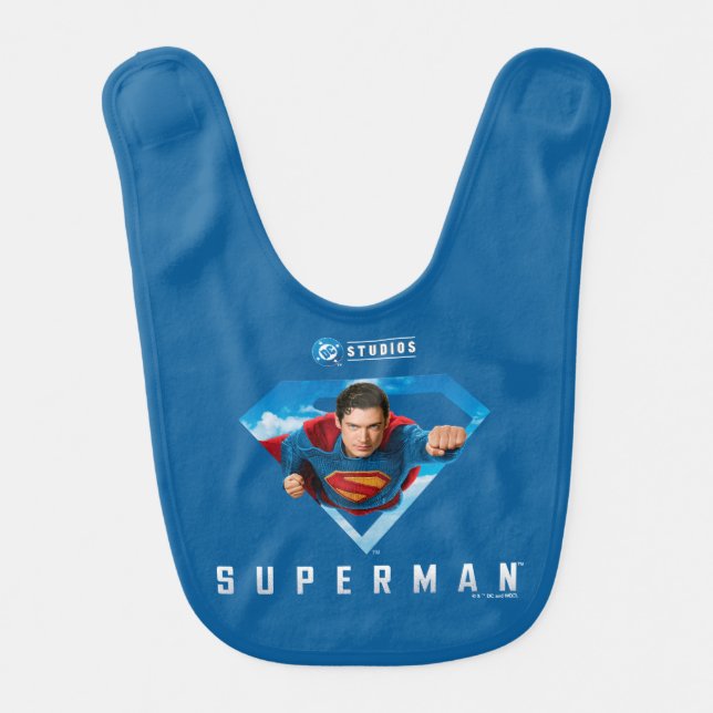 Man of Steel in Flight Baby Bib (Front)