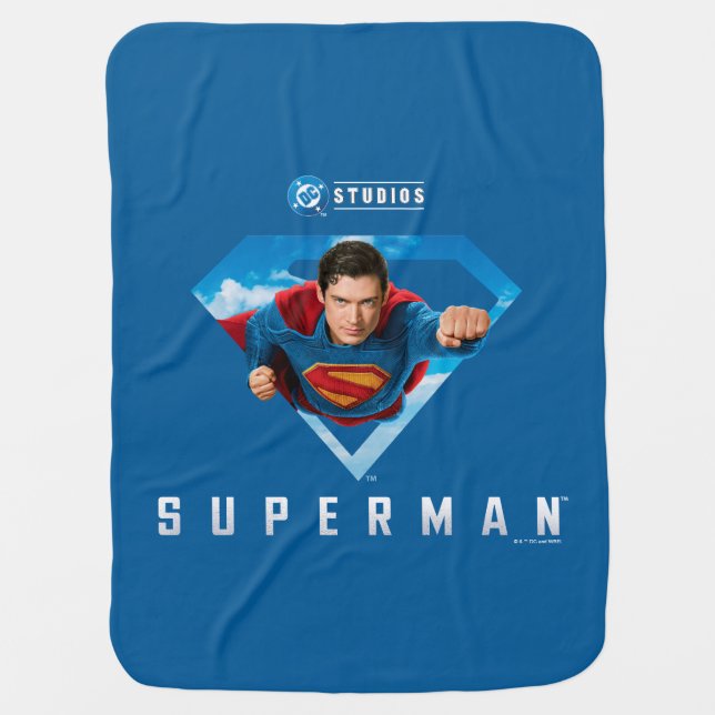 Man of Steel in Flight Baby Blanket (Front)