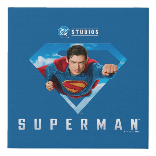 Man of Steel in Flight Faux Canvas Print (Front)