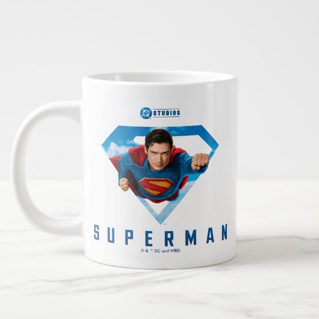 Man of Steel in Flight Giant Coffee Mug (Left)