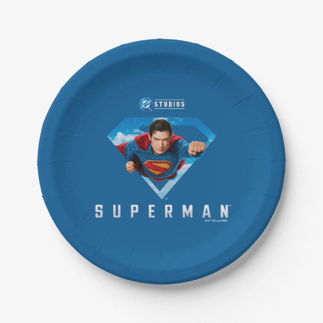Man of Steel in Flight Paper Plates (Front)