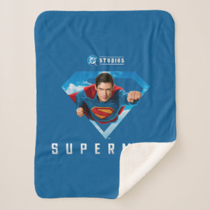 Man of Steel in Flight Sherpa Blanket