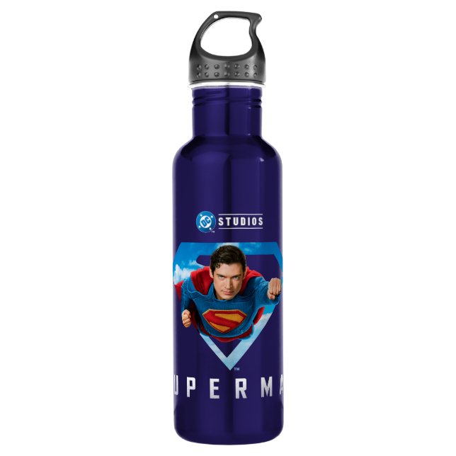 Man of Steel in Flight Stainless Steel Water Bottle (Front)
