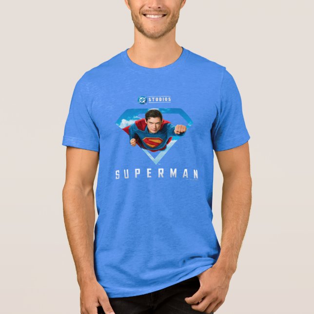Man of Steel in Flight Tri-Blend Shirt (Front)