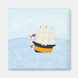 Man of War At Sea Nautical Sailing Adventure Magnet