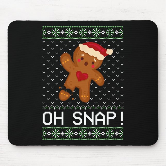 Man Oh Snap Christmas Cookie  Mouse Pad (Front)