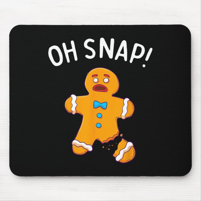 Man Oh Snap Christmas Fun Cookie Baking Gift Short Mouse Pad (Front)