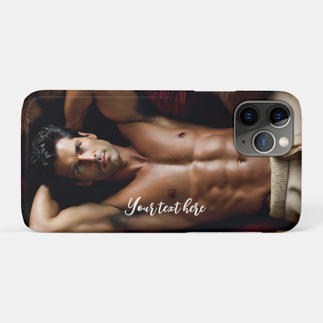 Man on a Bearskin Rug Case-Mate iPhone Case (Back (Horizontal))