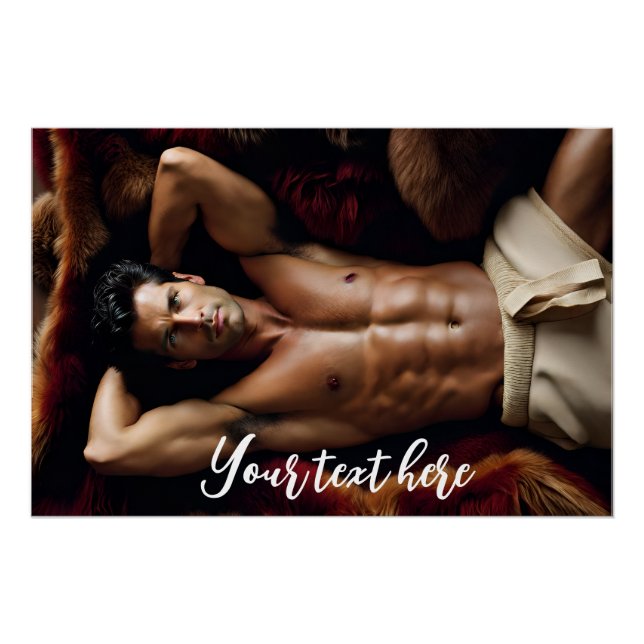 Man on a Bearskin Rug Poster (Front)