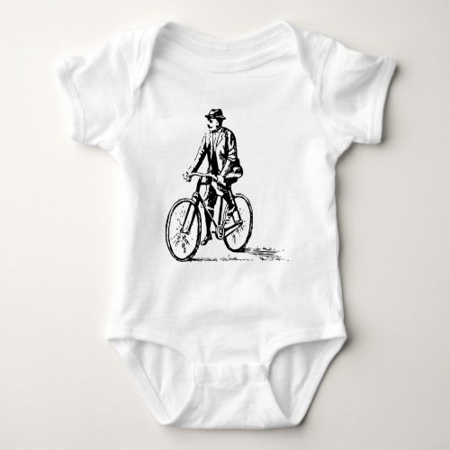Man on a Bike _ Black Baby Bodysuit