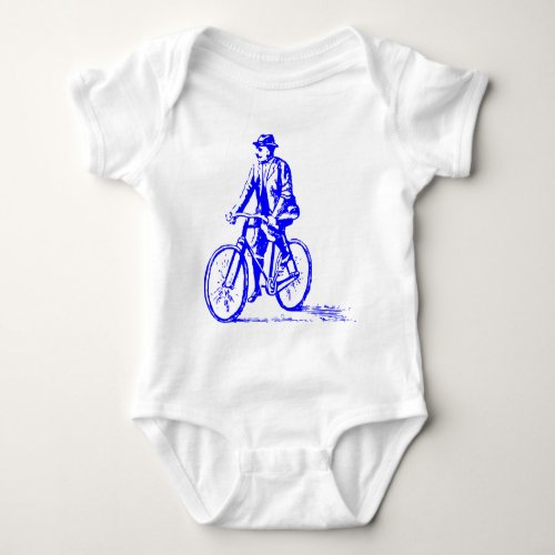 Man on a Bike _ Blue Baby Bodysuit