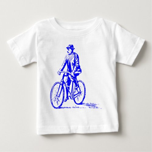 Man on a Bike _ Blue Baby T_Shirt