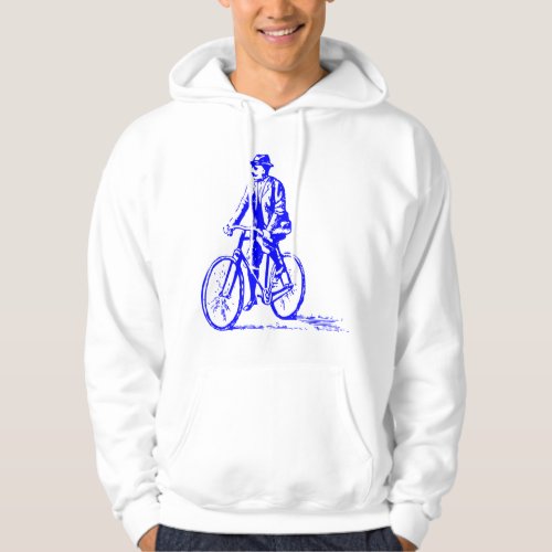 Man on a Bike _ Blue Hoodie