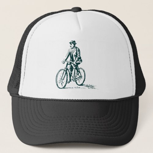 Man on a Bike _ Dark Green Trucker Hat