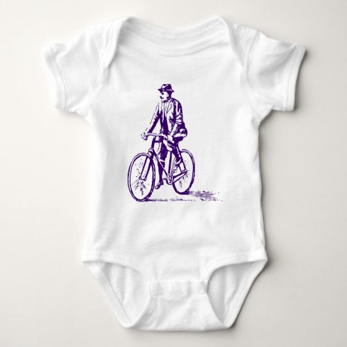 Man on a Bike _ Deep Purple Baby Bodysuit