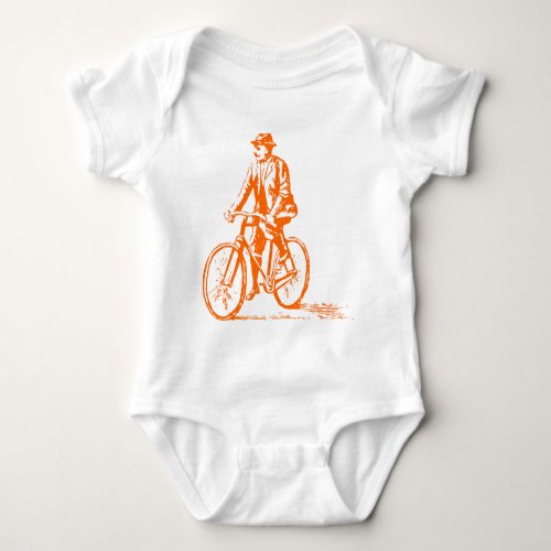 Man on a Bike _ Orange Baby Bodysuit