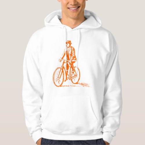 Man on a Bike _ Orange Hoodie