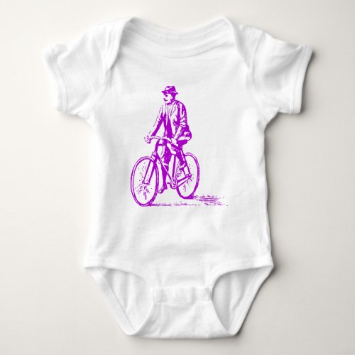 Man on a Bike _ Purple Baby Bodysuit