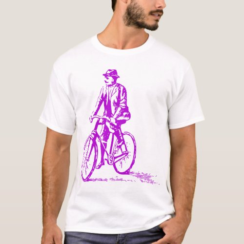 Man on a Bike _ Purple T_Shirt