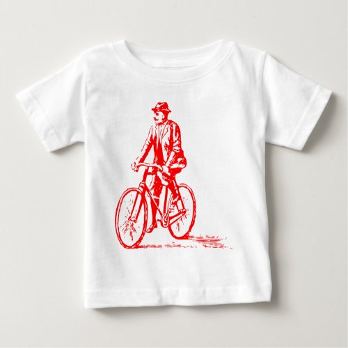 Man on a Bike _ Red Baby T_Shirt